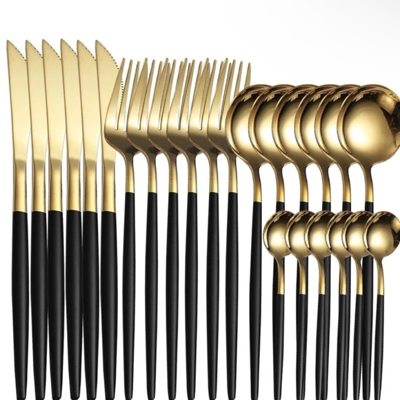 24-Piece Gold Silverware Set Gold Utensils Set for 6, Gold Spoons and Fo… - Picture 13 of 15